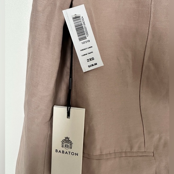 Agency Linen Blazer Kasha Taupe Size XXS - Picture 6 of 6